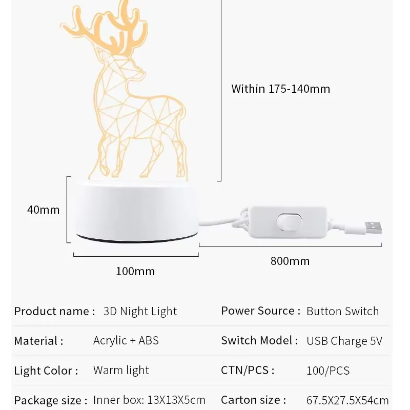 3D-acryl nachtlamp