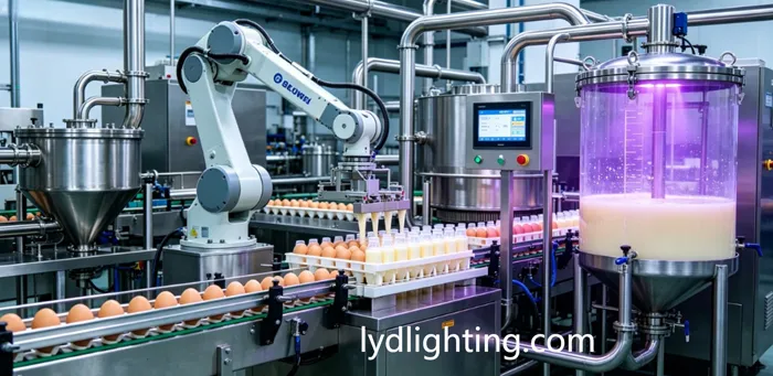 Op maat gemaakte UVC-led-sterilisator voor eivloeistoftanks – sensorgestuurd, voedselveilig